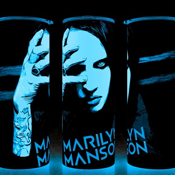 Glow in the Dark Marilyn Manson Rock n Roll Legend Cup Mug Tumbler 20oz - Picture 1 of 4